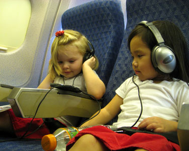 My new Blackberry Bold came in real handy after downloading Charle Brown Christmas and a Handy Manny (cartoon) so they could watch on the plane rides